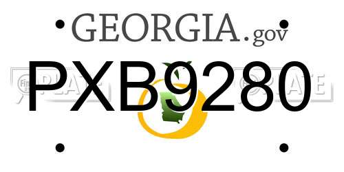 PXB9280 Georgia License Plate