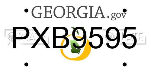 PXB9595 Georgia License Plate
