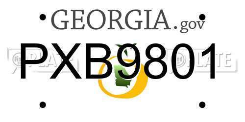 PXB9801 Georgia License Plate