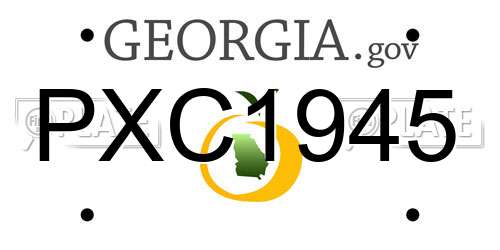 PXC1945 Georgia License Plate