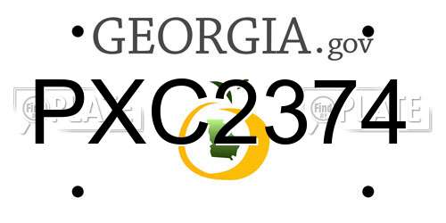 PXC2374 Georgia License Plate