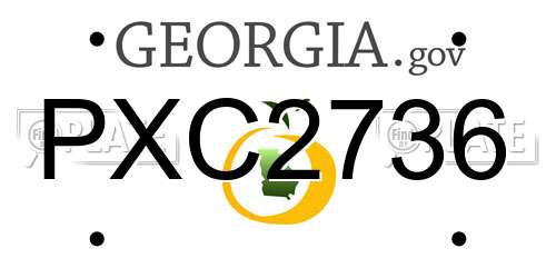 PXC2736 Georgia License Plate