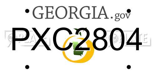 PXC2804 Georgia License Plate