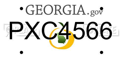 PXC4566 Georgia License Plate