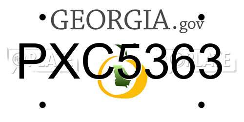 PXC5363 Georgia License Plate