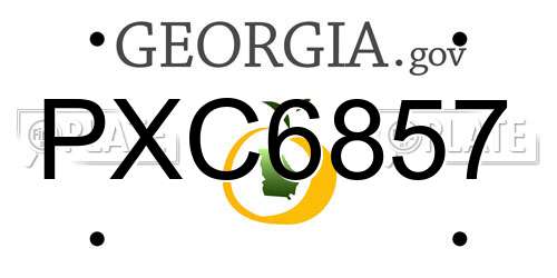 PXC6857 Georgia License Plate