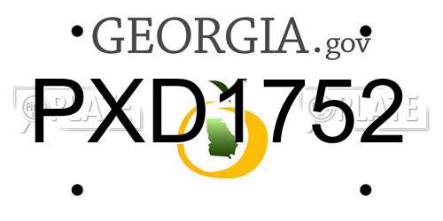 PXD1752 Georgia License Plate