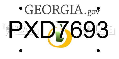 PXD7693 Georgia License Plate