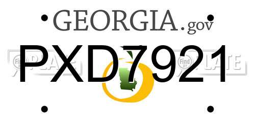 PXD7921 Georgia License Plate