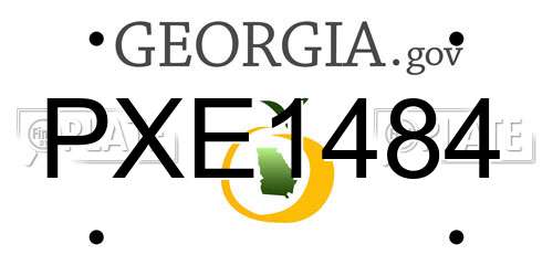 PXE1484 Georgia License Plate