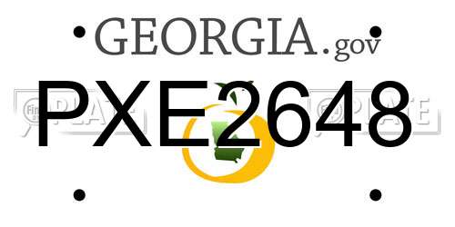 PXE2648 Georgia License Plate