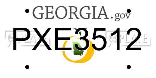 PXE3512 Georgia License Plate