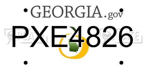 PXE4826 Georgia License Plate