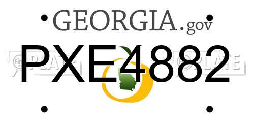 PXE4882 Georgia License Plate