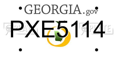 PXE5114 Georgia License Plate