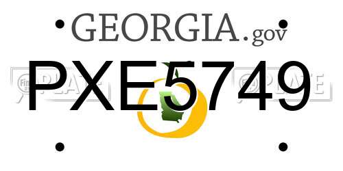 PXE5749 Georgia License Plate