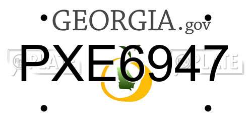 PXE6947 Georgia License Plate
