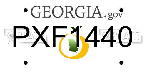 PXF1440 Georgia License Plate