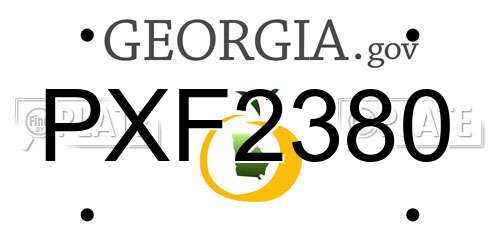 PXF2380 Georgia License Plate