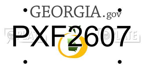PXF2607 Georgia License Plate