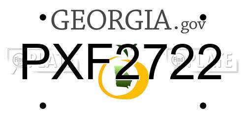 PXF2722 Georgia License Plate