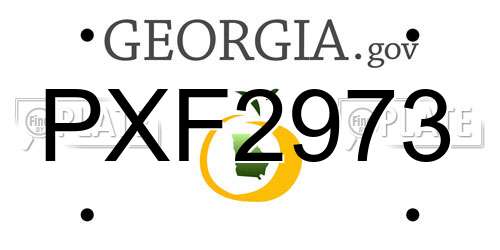 PXF2973 Georgia License Plate