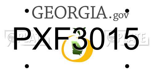 PXF3015 Georgia License Plate