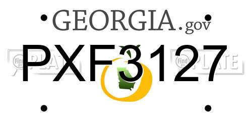 PXF3127 Georgia License Plate