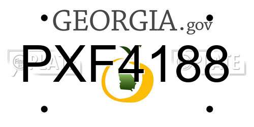 PXF4188 Georgia License Plate