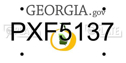 PXF5137 Georgia License Plate