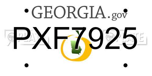 PXF7925 Georgia License Plate