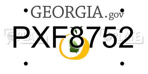 PXF8752 Georgia License Plate