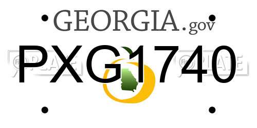 PXG1740 Georgia License Plate