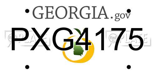 PXG4175 Georgia License Plate