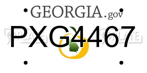 PXG4467 Georgia License Plate