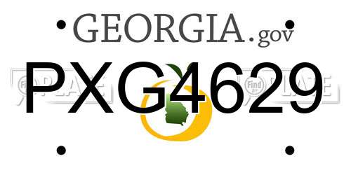 PXG4629 Georgia License Plate