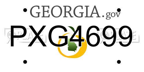 PXG4699 Georgia License Plate