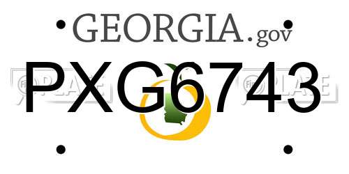 PXG6743 Georgia License Plate
