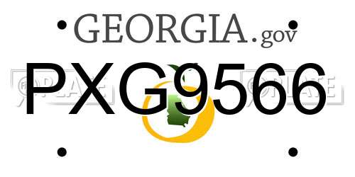 PXG9566 Georgia License Plate