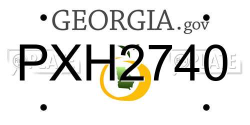 PXH2740 Georgia License Plate