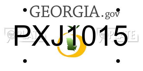 PXJ1015 Georgia License Plate