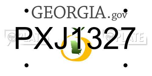 PXJ1327 Georgia License Plate
