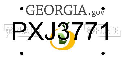 PXJ3771 Georgia License Plate