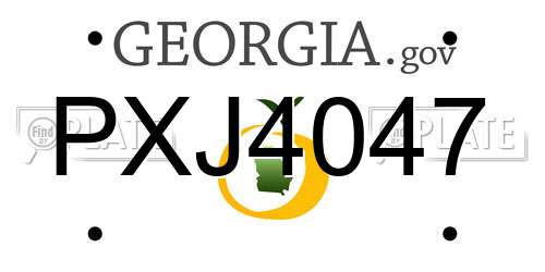 PXJ4047 Georgia License Plate