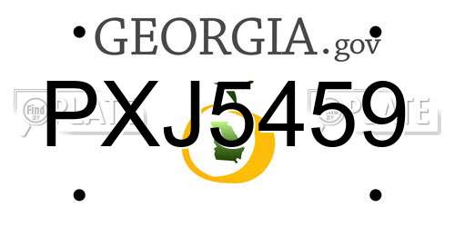 PXJ5459 Georgia License Plate