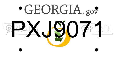 PXJ9071 Georgia License Plate