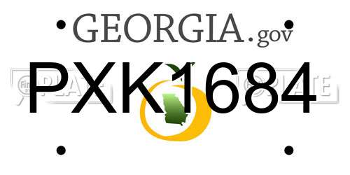 PXK1684 Georgia License Plate