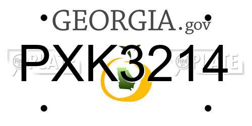 PXK3214 Georgia License Plate