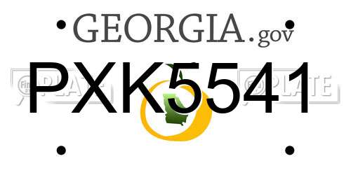 PXK5541 Georgia License Plate