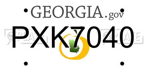PXK7040 Georgia License Plate
